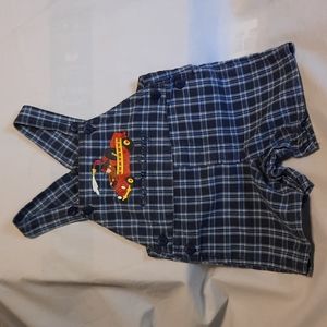 Curious George Adventure Fire Department Romper 18 mo blue plaid